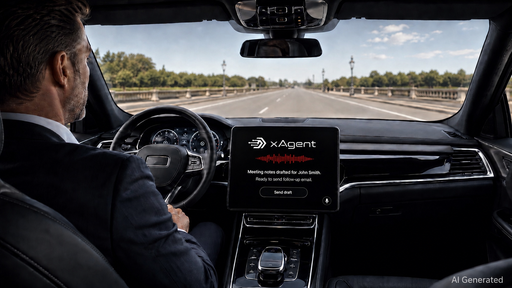 xAgent in action — AI voice CRM for field sales teams in the car